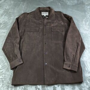 Vintage BC Ethic Jacket Mens XL Suede Leather 90s Shacket Retro Skins Western